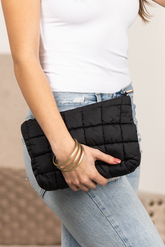 Lainey Quilted Puffer Clutch