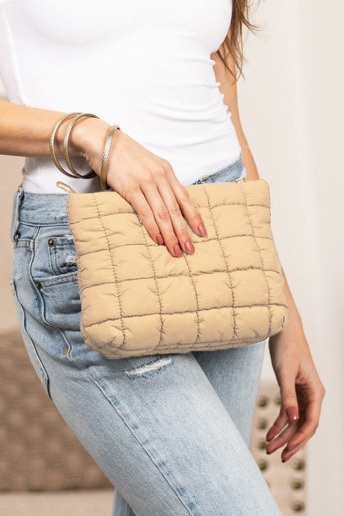 Buff Lainey Quilted Puffer Clutch