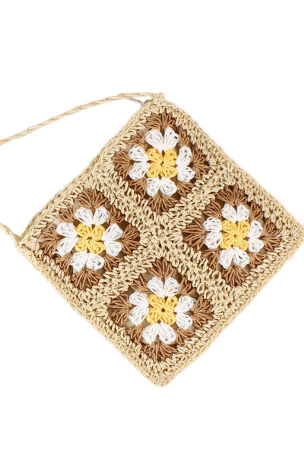 Eliza Crochet Straw Crossbody