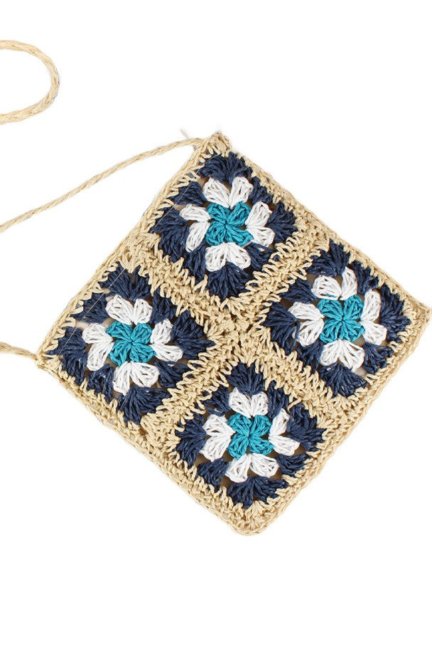 Eliza Crochet Straw Crossbody