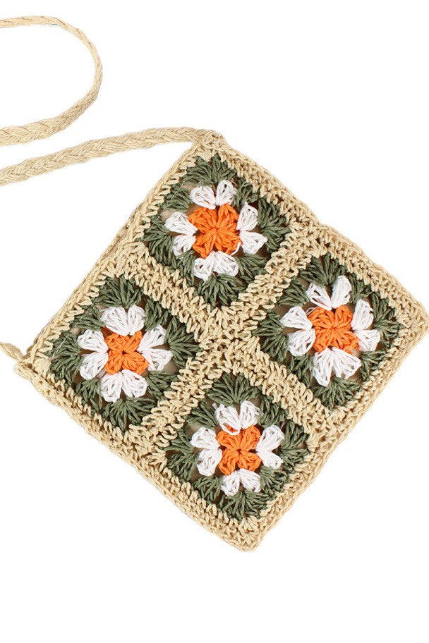Eliza Crochet Straw Crossbody