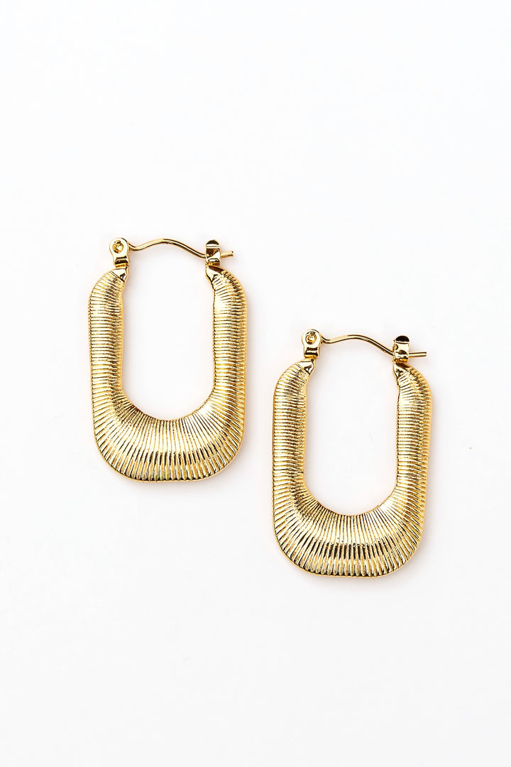 18K Stainless Steel Mini Rectangle Hoop Earring