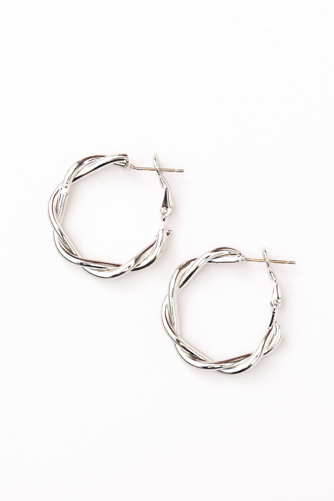 18K Stainless Steel Twisted Hoop Earrings