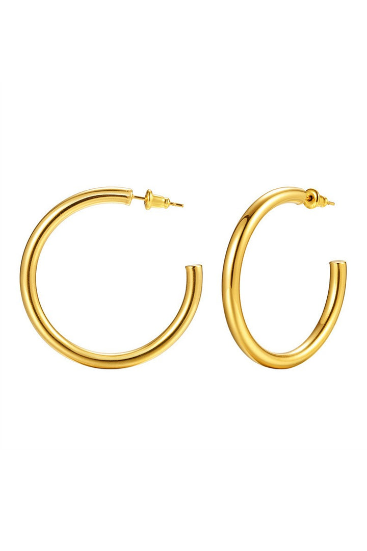 14K Stainless Steel Open Hoop Earrings