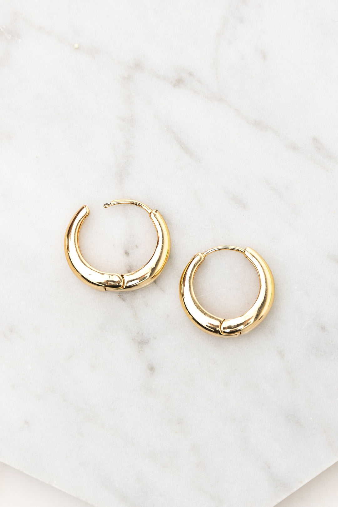 14K Stainless Steel Everyday Huggie Earrings