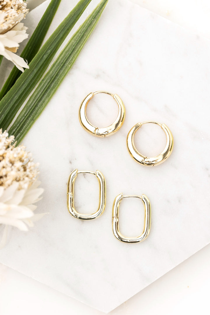 Circle 14K Stainless Steel Everyday Huggie Earrings