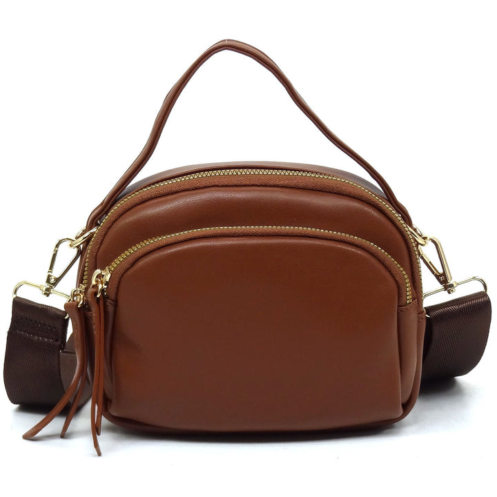 Tan Fashion Top Handle Crossbody Bag