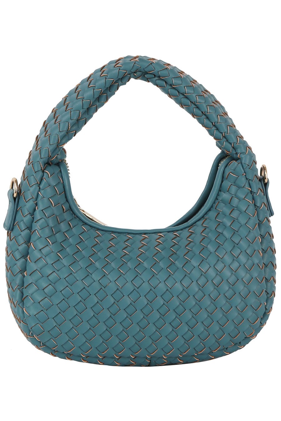 Green Woven Mini Hobo Shoulder Bag