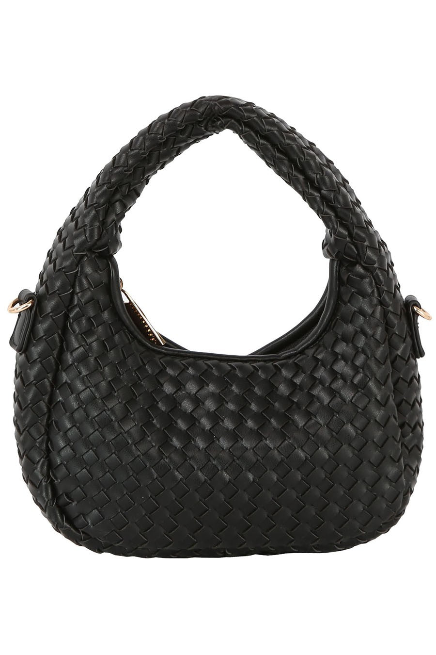 Brown Woven Mini Hobo Shoulder Bag