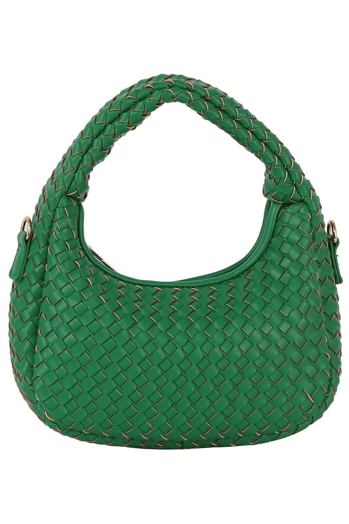 Purple Woven Mini Hobo Shoulder Bag