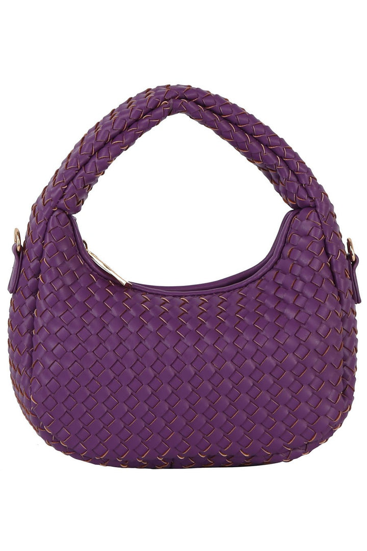 Stone Woven Mini Hobo Shoulder Bag