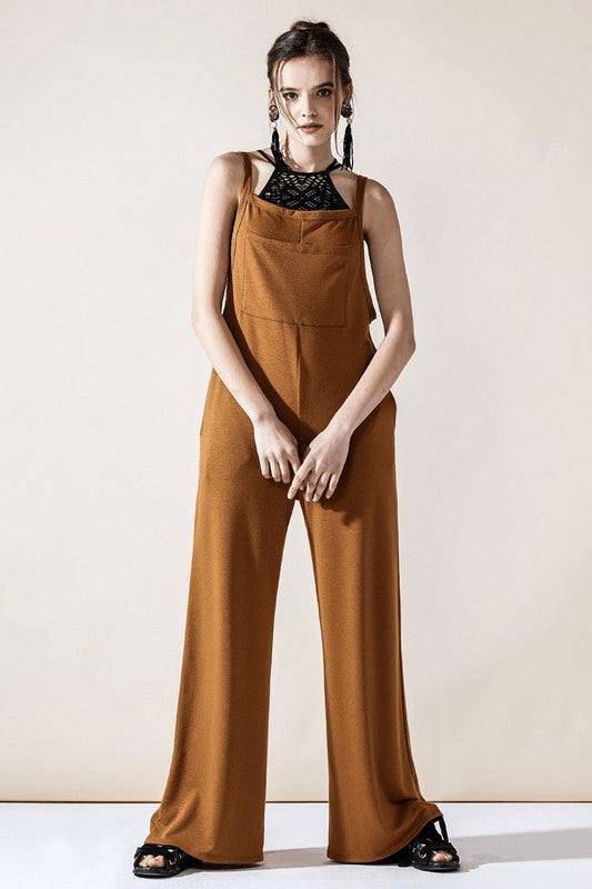 Burgundy Boho Terry Wide Leg Jumpsuits With Pocket 1