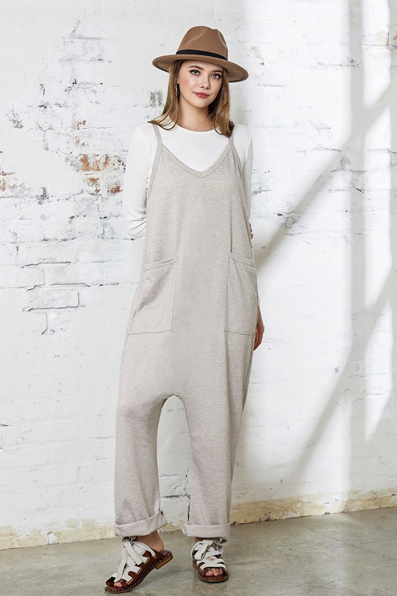 Caramel Plus Drop Crotch Tank Style Harem Jumpsuit
