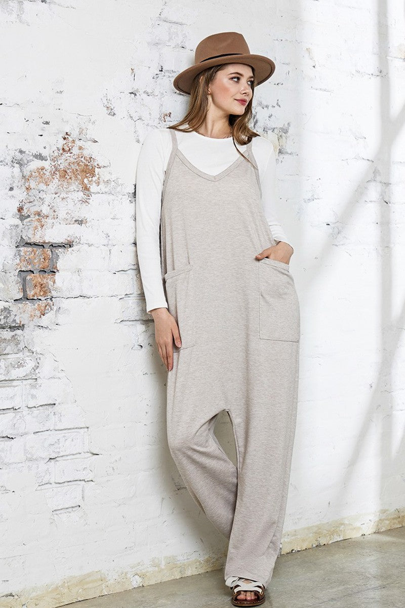 Blue Surf Drop Crotch Tank Style Harem Jumpsuit