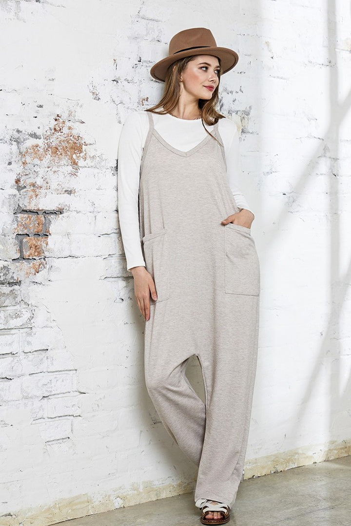Blue Surf Drop Crotch Tank Style Harem Jumpsuit