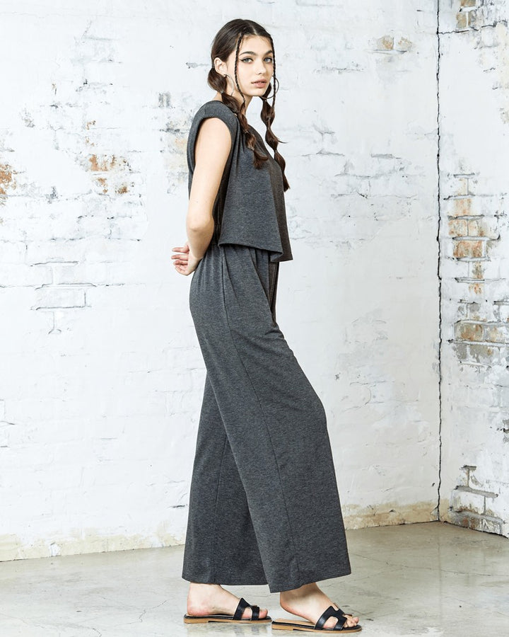 Washed Army Plus Open Front Wide Leg Jumpsuit