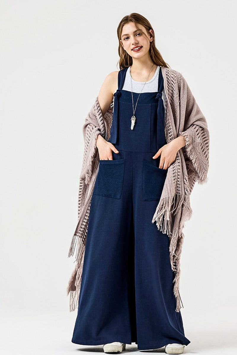 Black Plus Adjustable Straps Front Pocket Jumpsuit