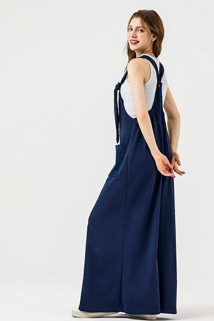Hunter Green Plus Adjustable Straps Front Pocket Jumpsuit