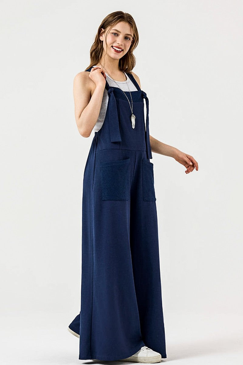 Black Plus Adjustable Straps Front Pocket Jumpsuit