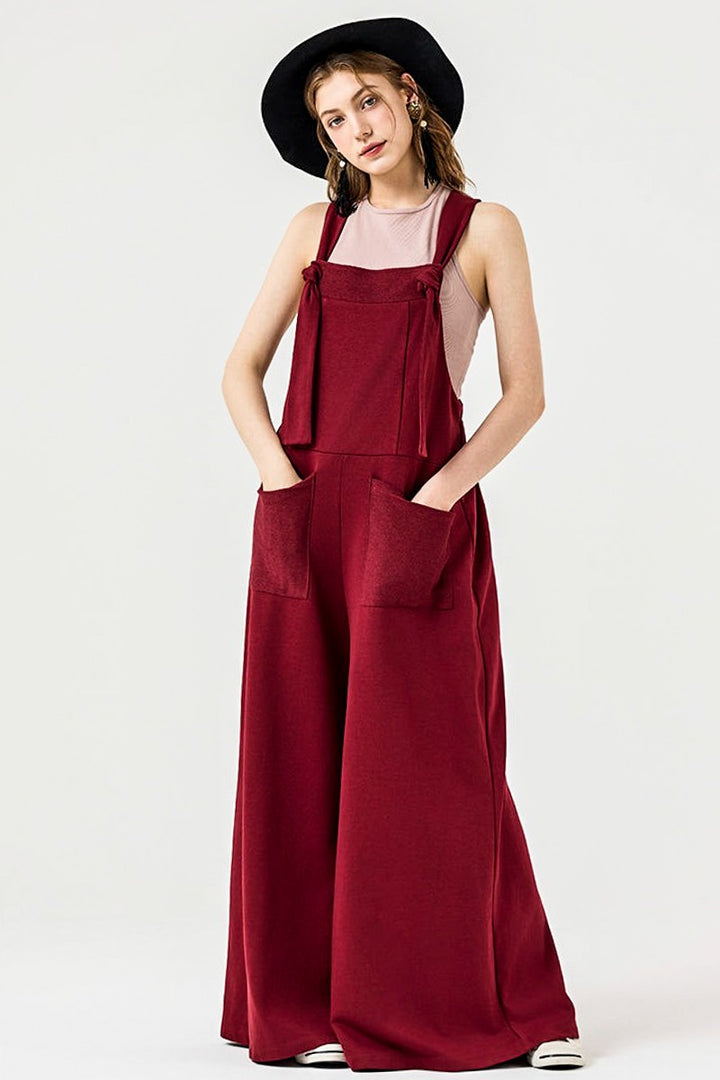 Camel Plus Adjustable Straps Front Pocket Jumpsuit