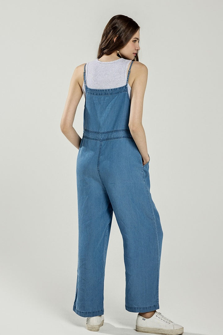 D.K Denim Plus Pocket Adjustable Straps Overall Jumpsuit
