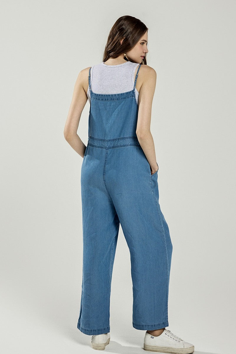 Pocket Adjustable Straps Overall Jumpsuit
