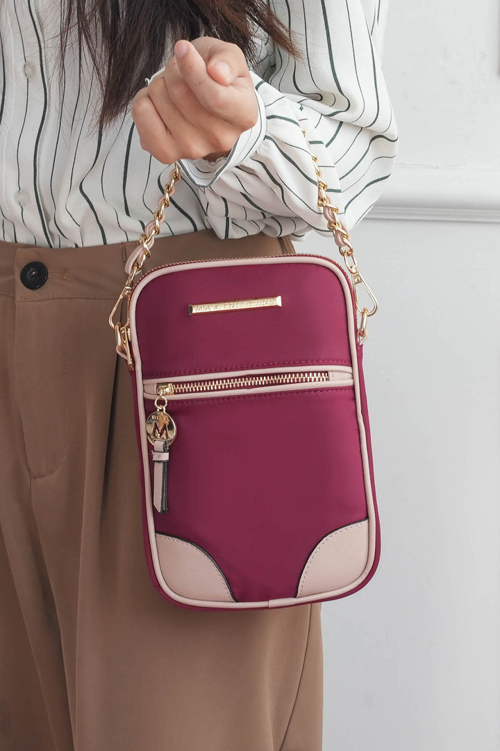 Baby Blue-Navy Mkf Sue Crossbody Bag By Mia K