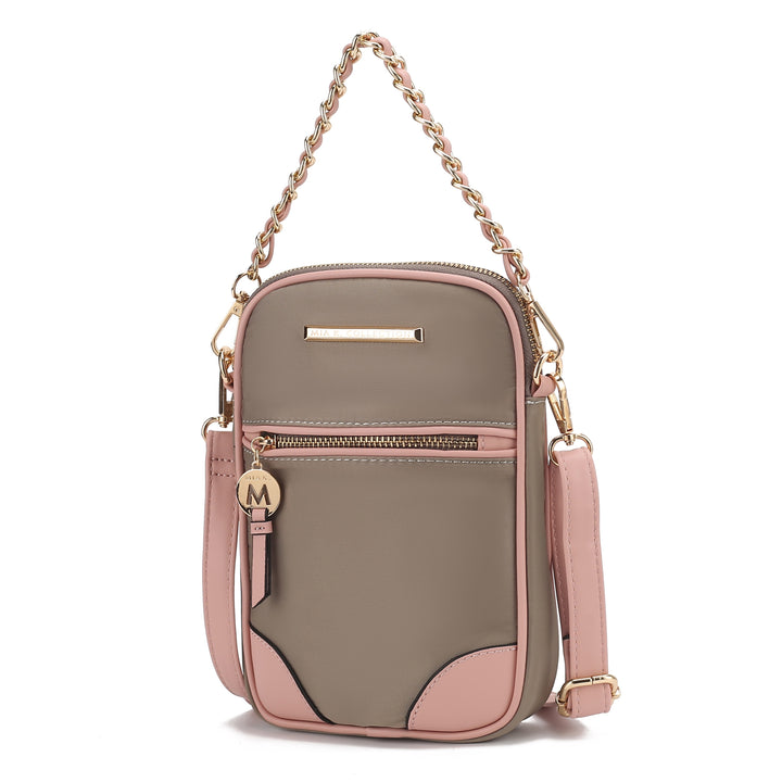 Peach-Ivory Mkf Sue Crossbody Bag By Mia K