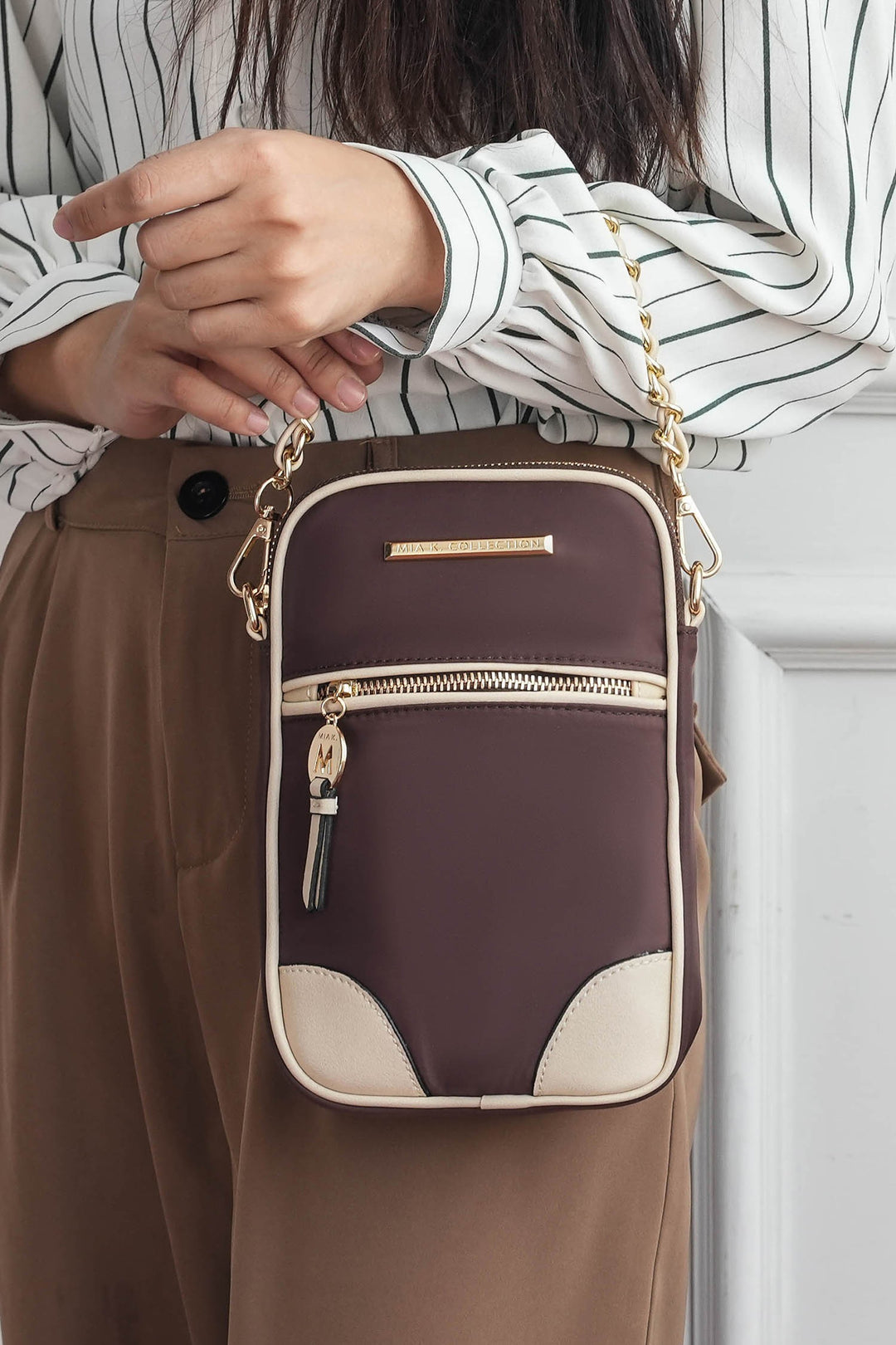 Black - Cognac Mkf Sue Crossbody Bag By Mia K