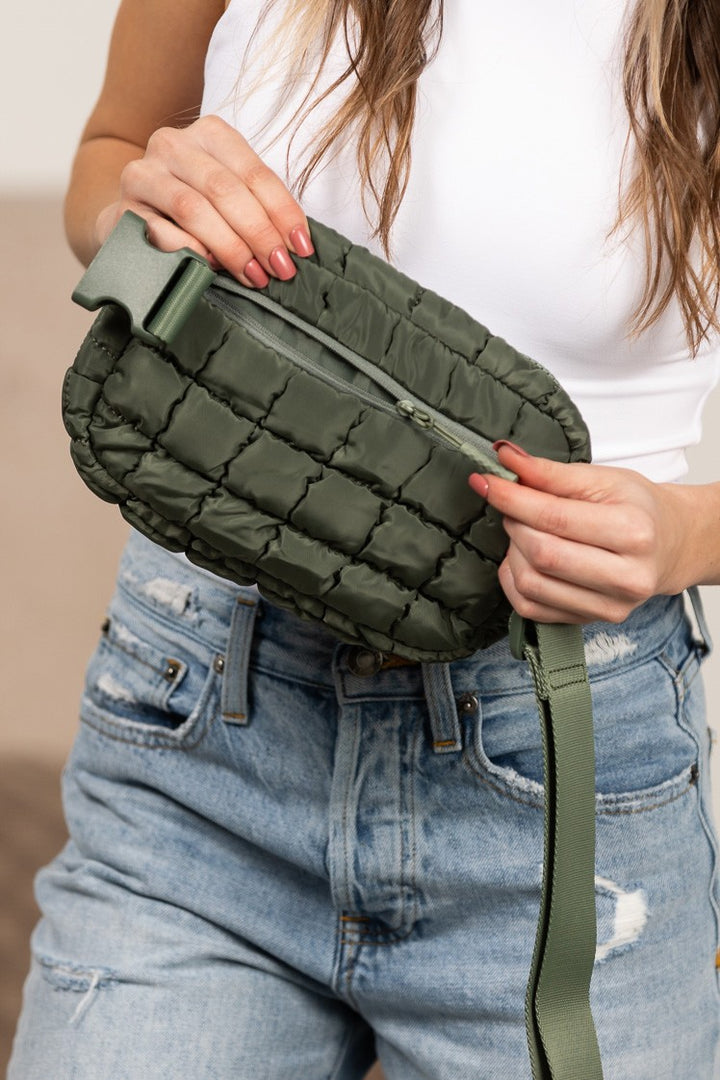 Evyn Quilted Puffer Sling Belt Bum Bag