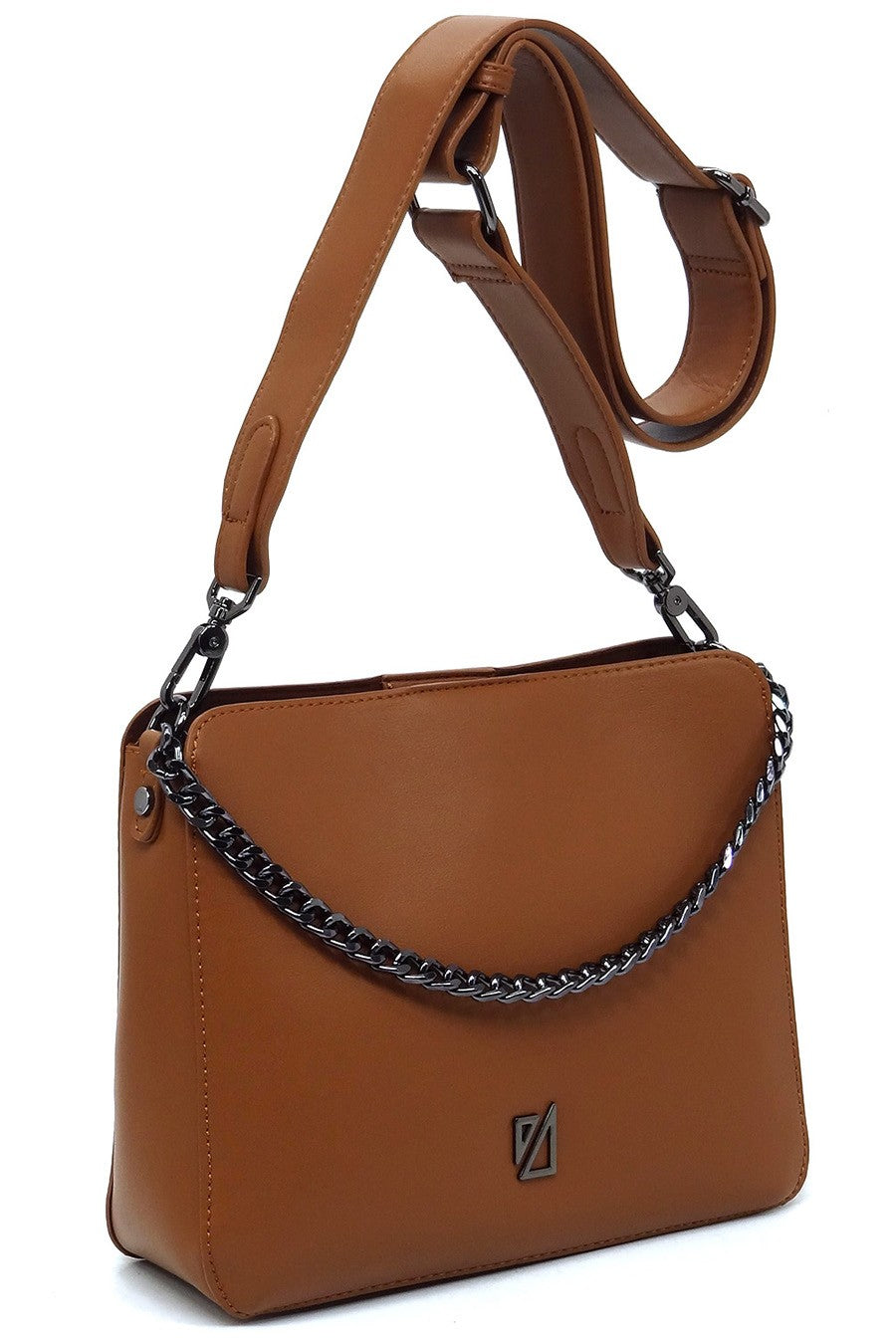 Wine Iza Co Chain Link Crossbody Bag