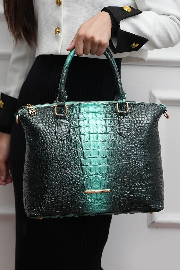 Gold Mkf Liora Croc Embossed Tote Bag By Mia K