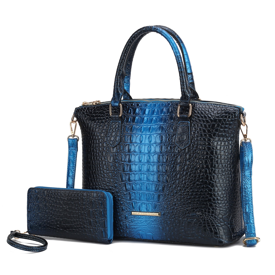 Green Mkf Liora Croc Embossed Tote Bag By Mia K