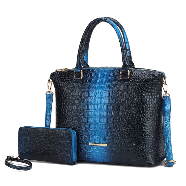 Green Mkf Liora Croc Embossed Tote Bag By Mia K