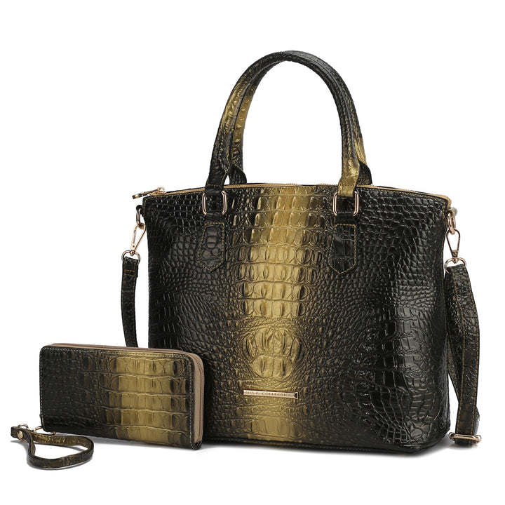 Purple Mkf Liora Croc Embossed Tote Bag By Mia K
