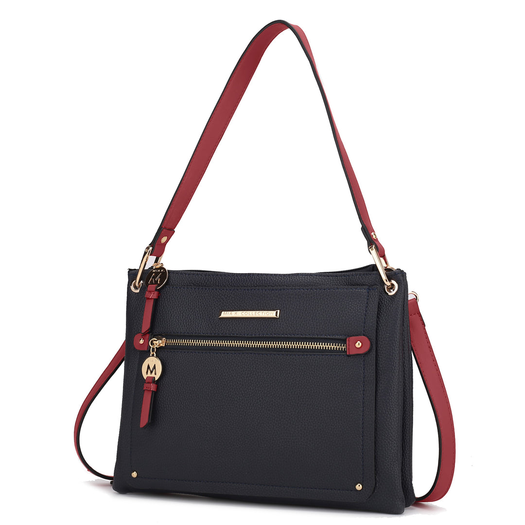 Navy - Mustard Mkf Aliyah Shoulder Bag By Mia K