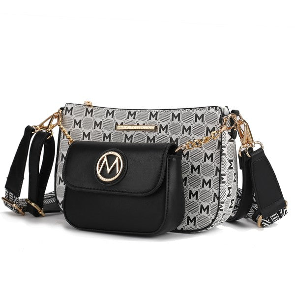 Pink Mkf Ciri Double Crossbody Bag By Mia K
