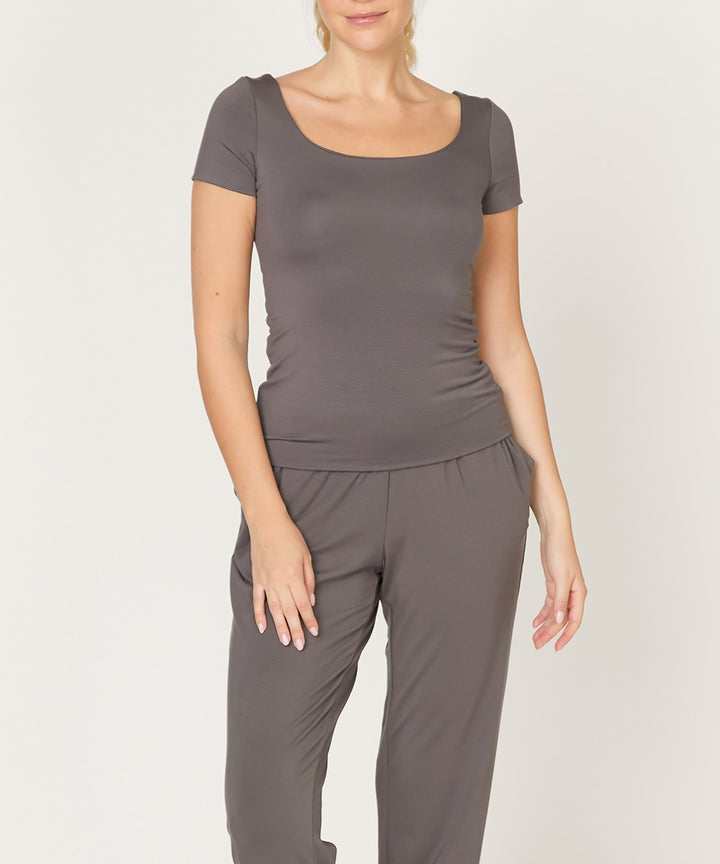 Bamboo Double Layered Cap Slv Top