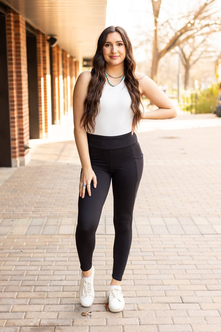 Black Sleek Pocket Collection Full Length Leggings R2 2