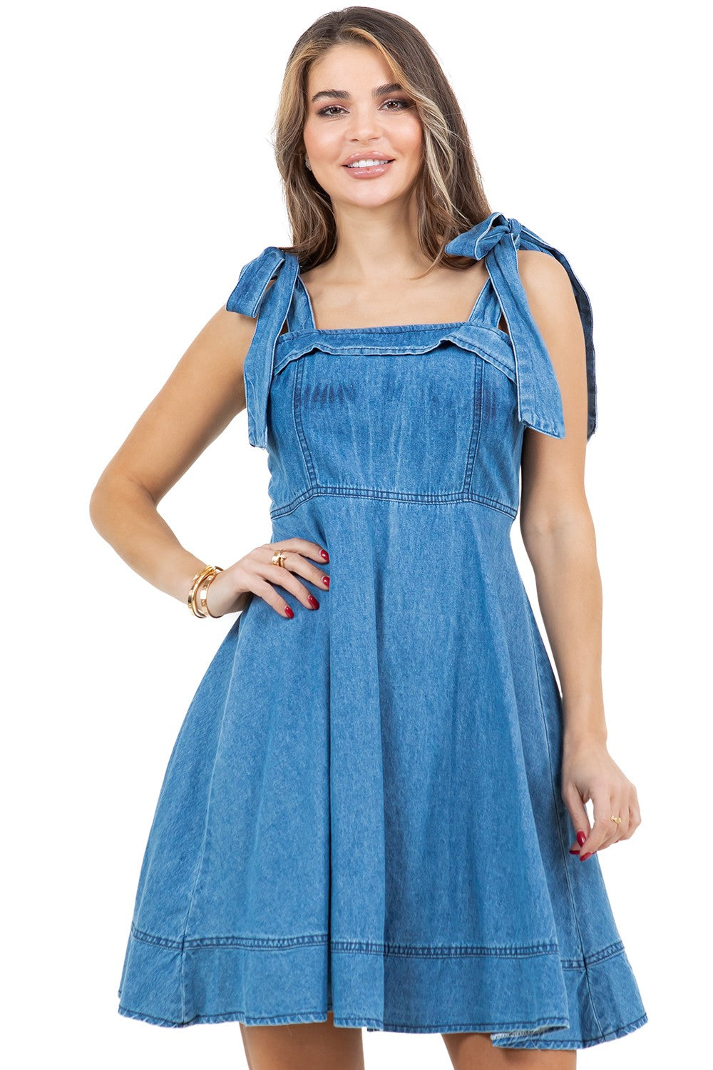 Blue Women Fashion Denim Dress 1