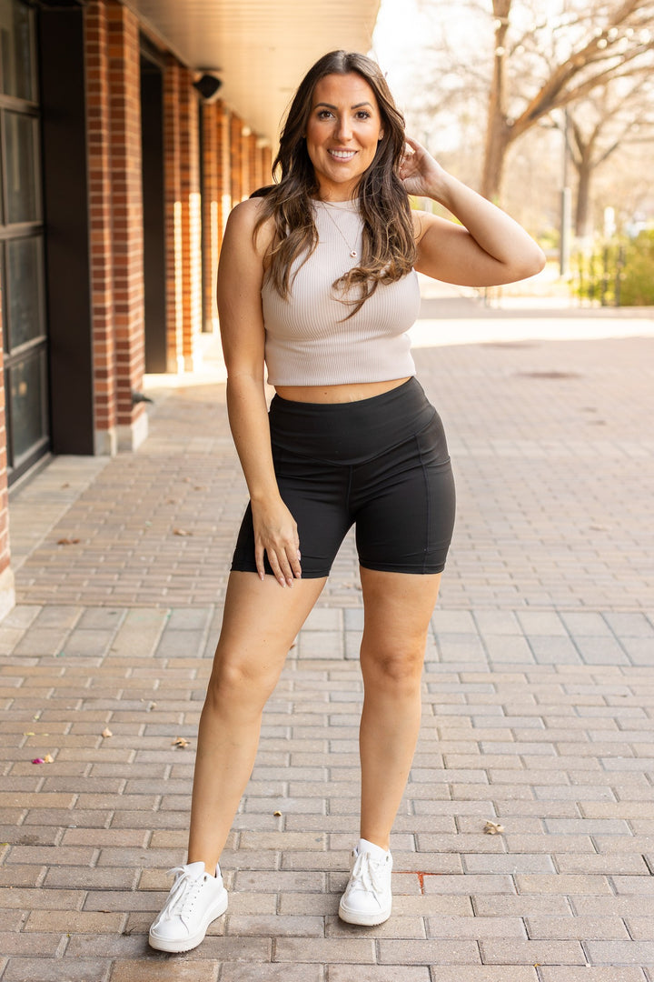 Black The Callie Tummy Control Biker 6