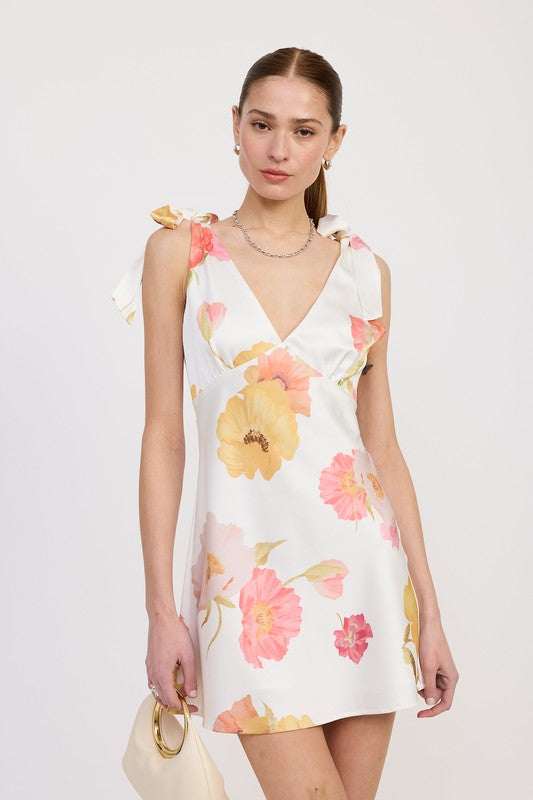 Shoulder Bowtie Mini Dress