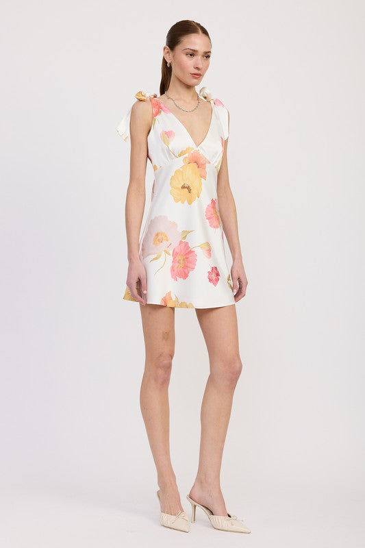 Shoulder Bowtie Mini Dress