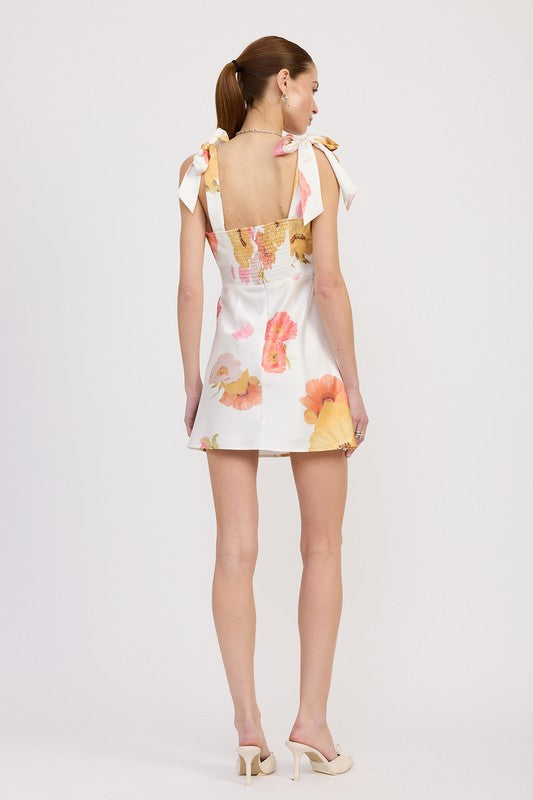 Shoulder Bowtie Mini Dress