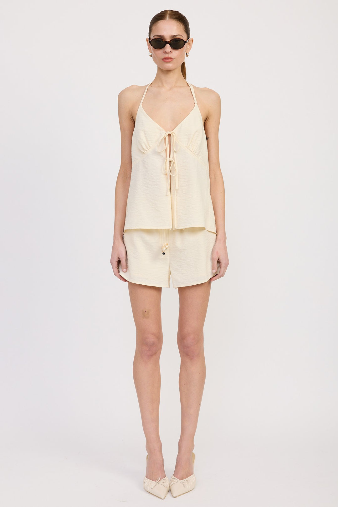 Halter Neck Top With Back Tie