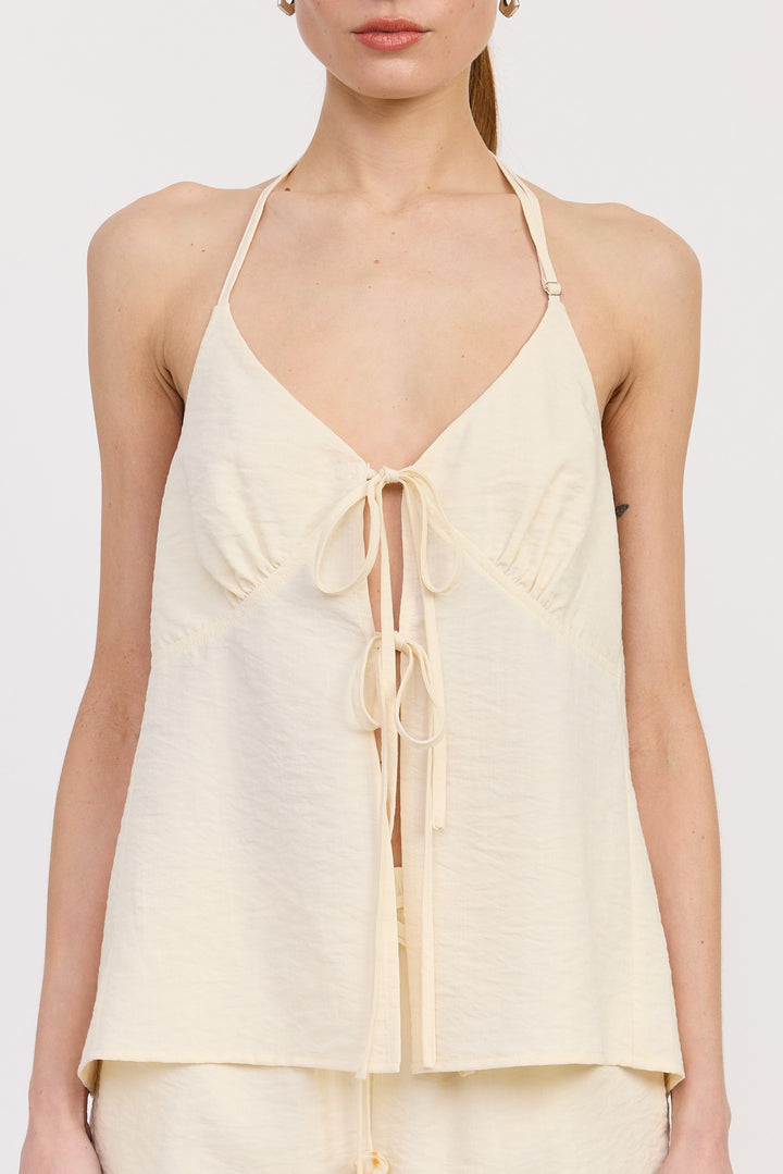 Halter Neck Top With Back Tie