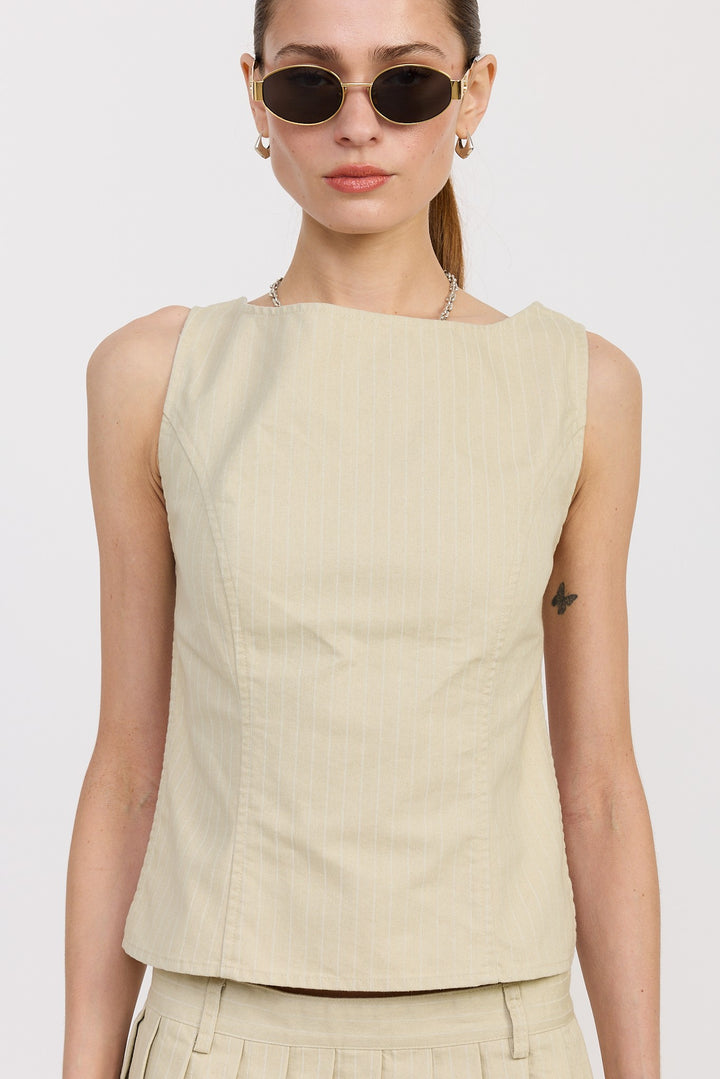 Natural Backless Rider Top
