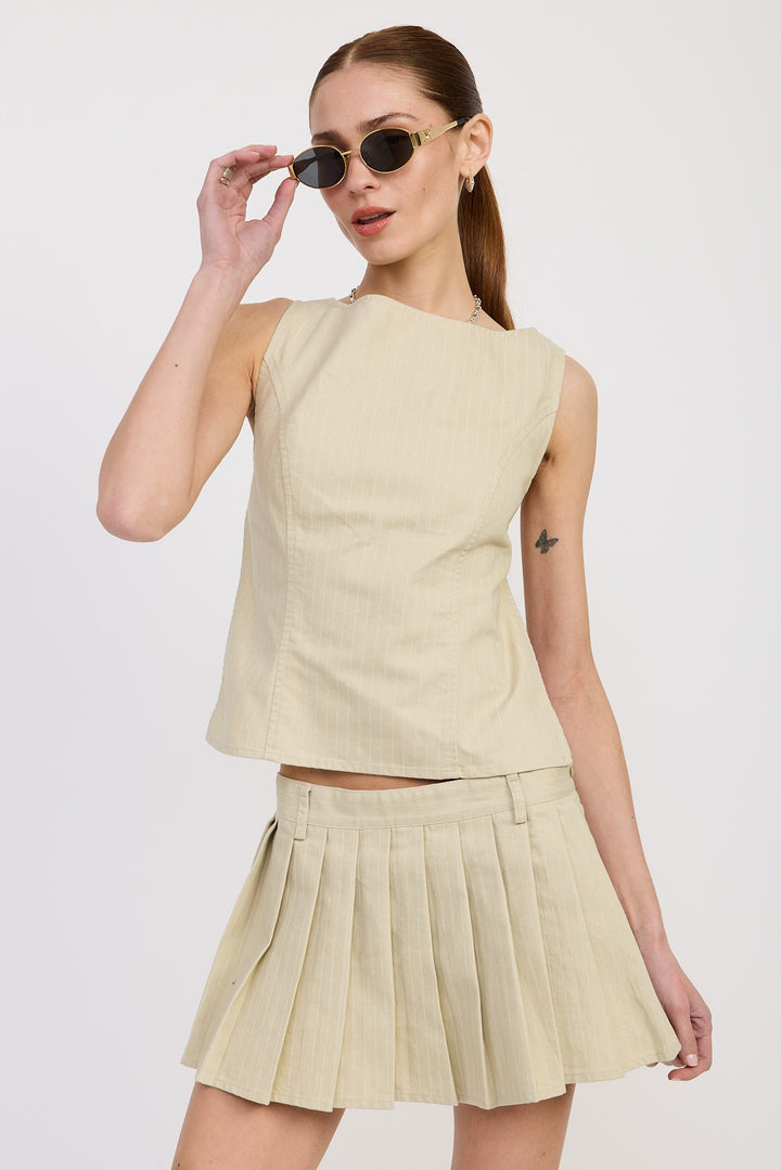 Natural Backless Rider Top