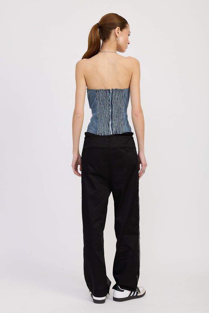 Denim Bustier With Buckle