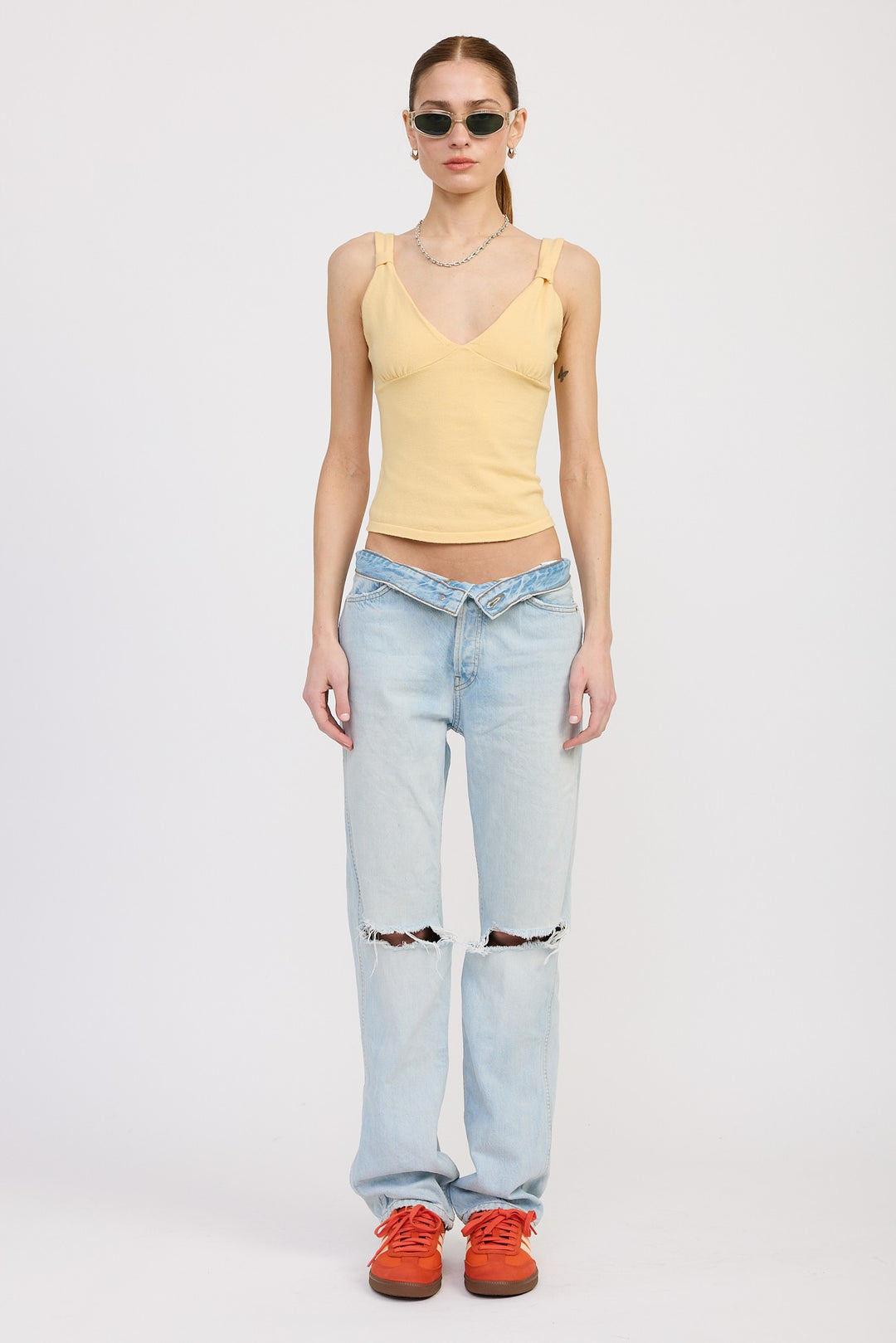Off White V Neck Cami Top